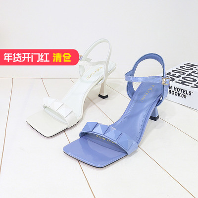 可媚正品2021新夏款前后绊带凉鞋