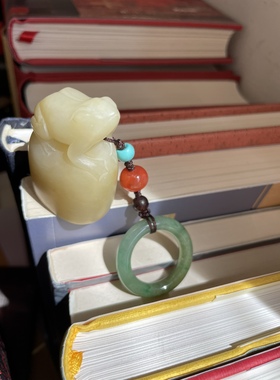 和田玉黄口青蛙王子（呱呱来财）印章把件