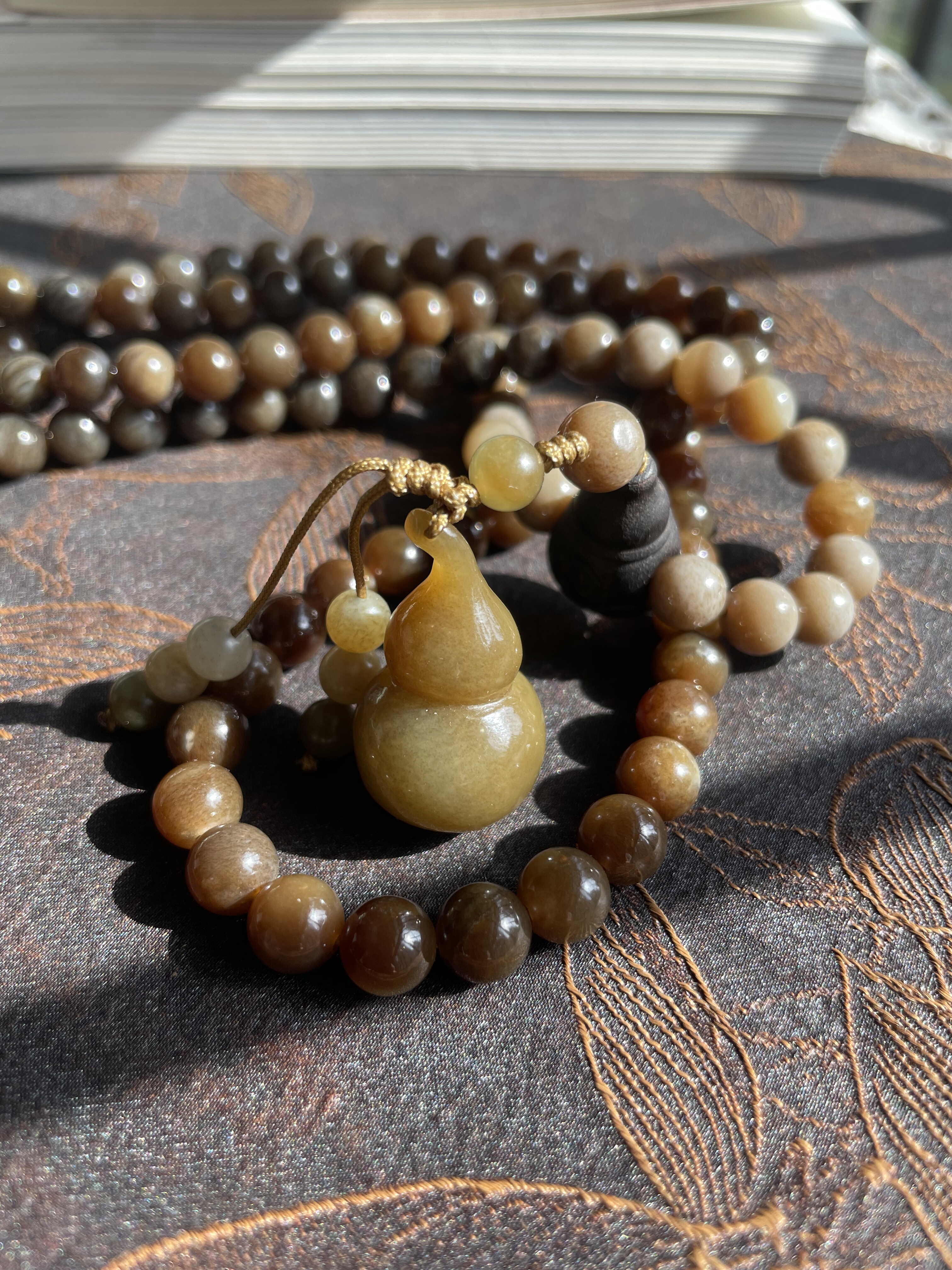 新疆且末糖玉渐变圆珠108颗糖葫芦手串手链项链