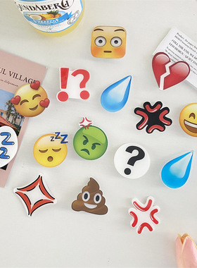 emoji水滴发夹表情包手工发卡亚克力流汗夹子汗滴发卡侧边夹