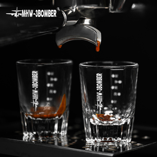 玻璃盎司杯 shot杯 带刻度浓缩杯50ml 3BOMBER轰炸机咖啡量杯 MHW
