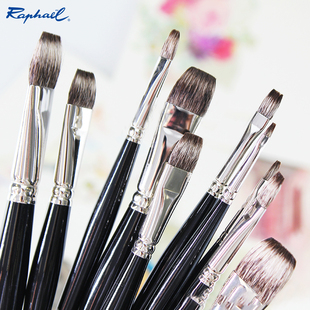 法国进口Raphael拉斐尔仿猫鼬毛油画笔 平头877 半圆榛型笔 8772