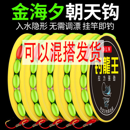七星漂线组金海夕朝天钩钓鱼线套装传统浮漂成品主线鲫鱼漂