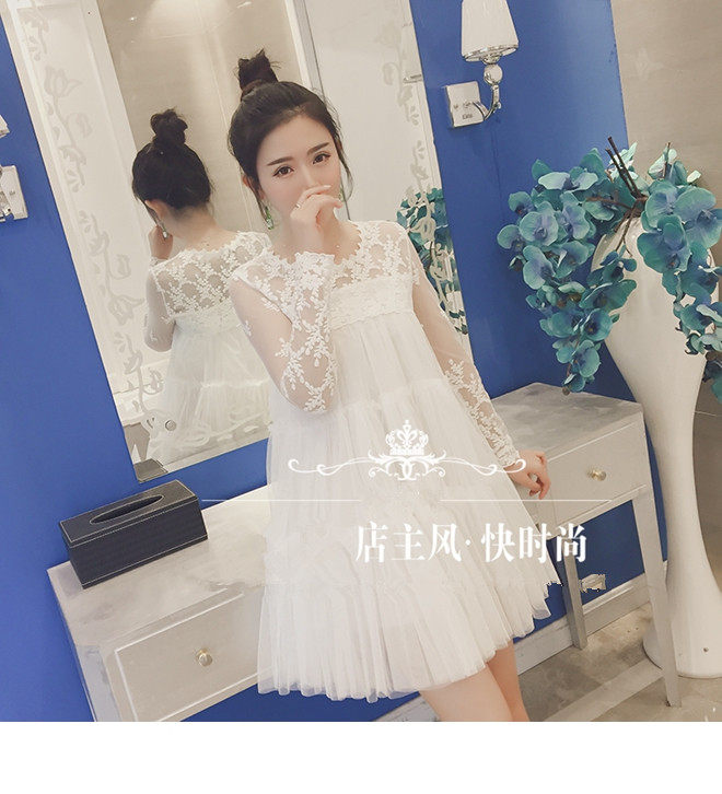 2019孕妇装夏季韩版连衣裙时尚蕾丝拼接孕妇中长款网纱连衣裙显瘦|ruв категории Всё для беременных и кормящих, материнство, платье - от Buy2taobao.com для оказания профессиональной услуги покупки агента Taobao