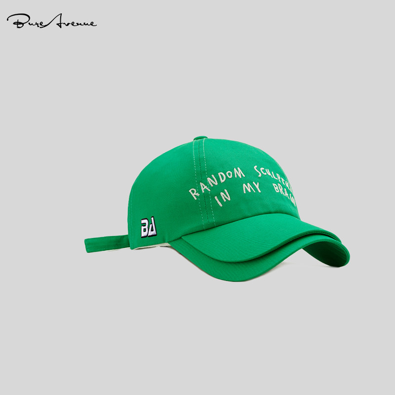 [GENUINE STOCK] BURE AVENUE HAT DOUBLE BRIM LETTER BASEBALL CAP MENS AND WOMENS AVISOR CAPS SUMMER
