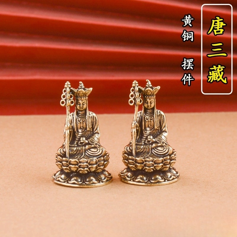 创意黄铜复古西游记唐三藏器摆件装饰品办公室桌面工艺品家居摆件