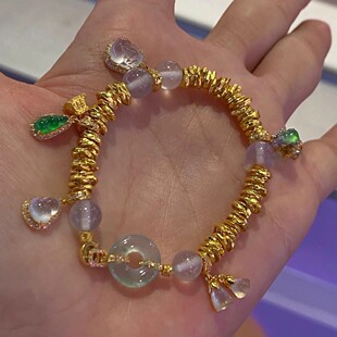 古法鉴刻盘缠手链女复古高级感中国风轻奢葫芦小提溜碎银子手串男