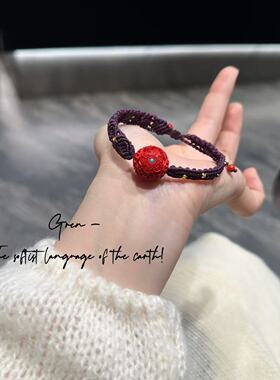 新年本命年中国红纯手工编织红绳手链高级感情侣款百搭红色手绳女