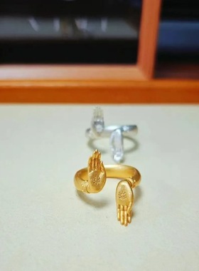 2025新款佛系无畏佛手戒指复古精致百搭高级感开口指环小红书同款