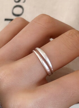 冷淡风哑光五角星戒指叠戴ins风百搭高级纤细食指戒指环素戒韩式