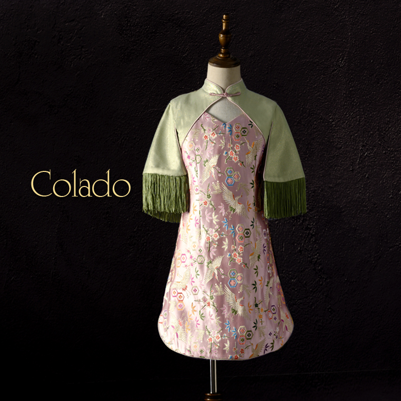 扣诺走秀女孩春夏儿童中国风旗袍