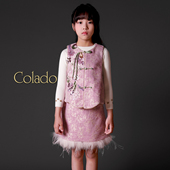 Colado扣诺女童唐装 高端原创礼服儿童周岁服旗袍汉服中国风拜年服