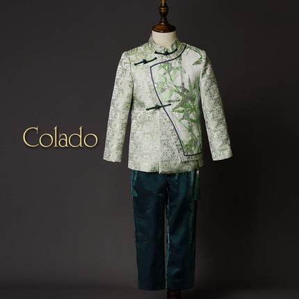 Colado扣诺男童中式唐装汉服西装套装高定儿童主持人演出秋冬礼服