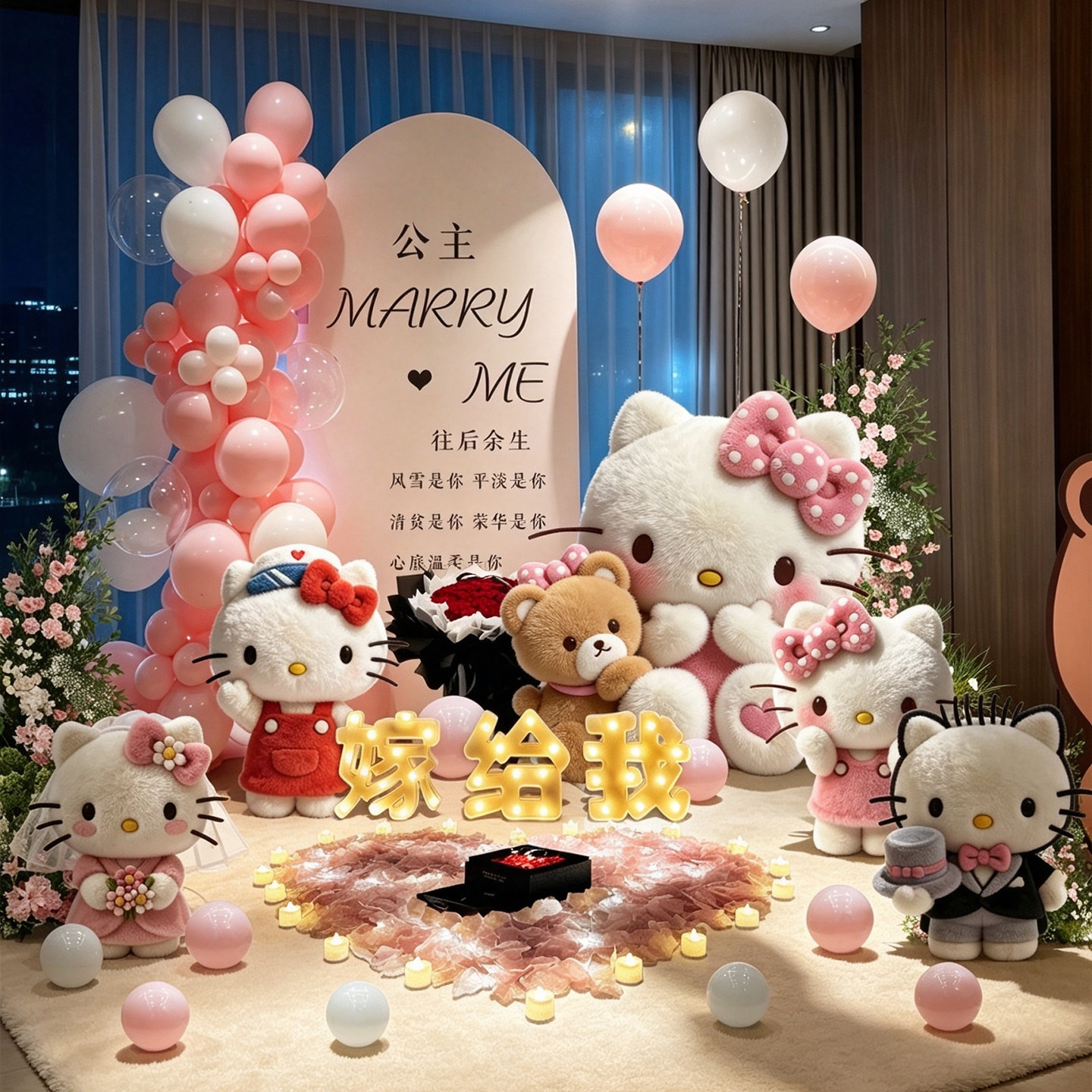 HelloKitty告白求婚气球KT板