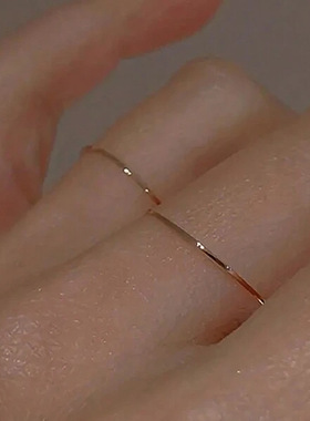 款极细素圈光面女关节戒指2件套