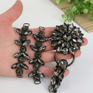 饰鸭嘴扣1805 领口装 貂皮裘皮皮草大衣水貂水钻扣子纽扣 高档新款