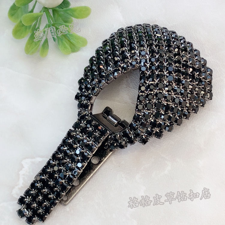 裘皮水钻新款领口装饰鸭嘴纽扣