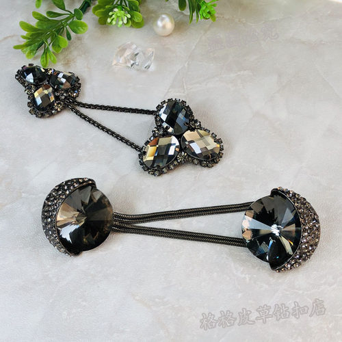 貂皮扣子大衣水钻高档新款袖口