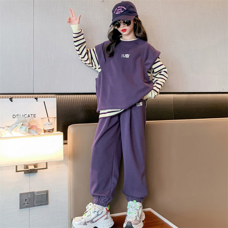 春装大童新款洋气运动时髦春秋款儿童两件套套装网红炸街2026女童