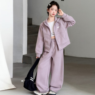 2026春装儿童洋气中款卫衣衣服大春季新款外套套装春秋女童两件套
