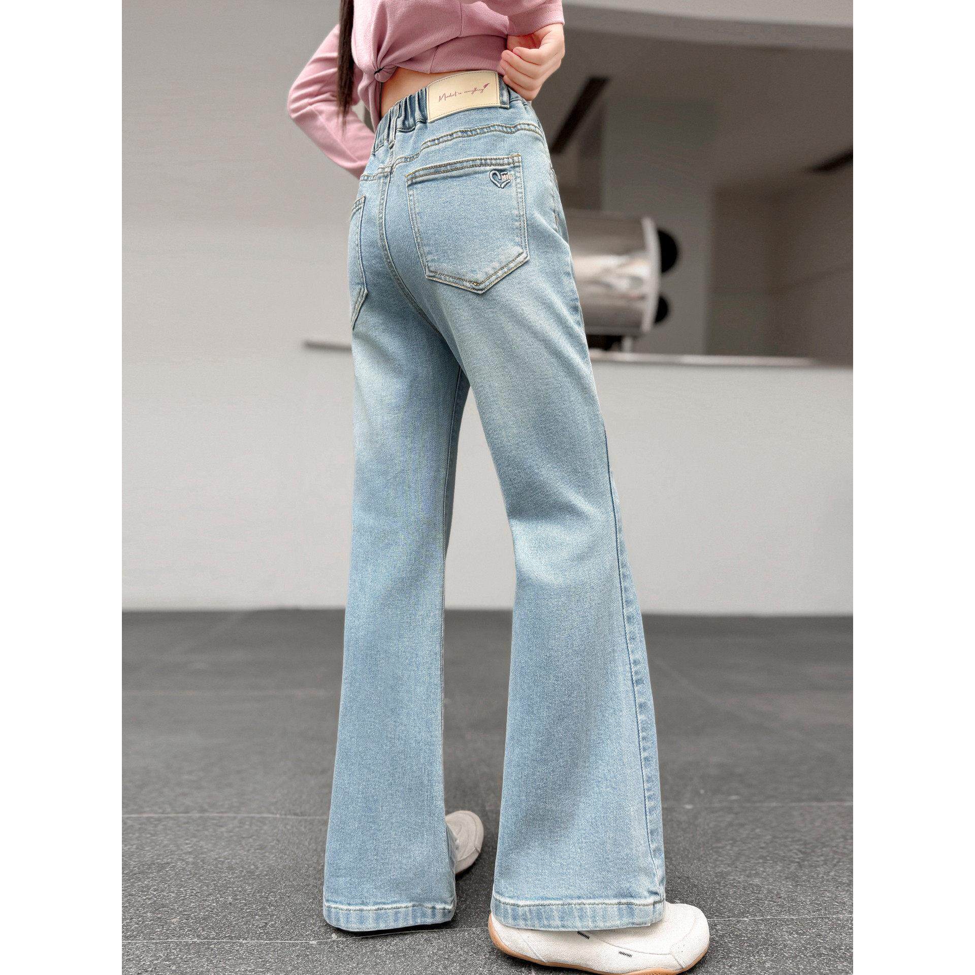 儿童童装弹力春装微喇女孩2026牛仔裤长裤洋气女童新款春秋中大童