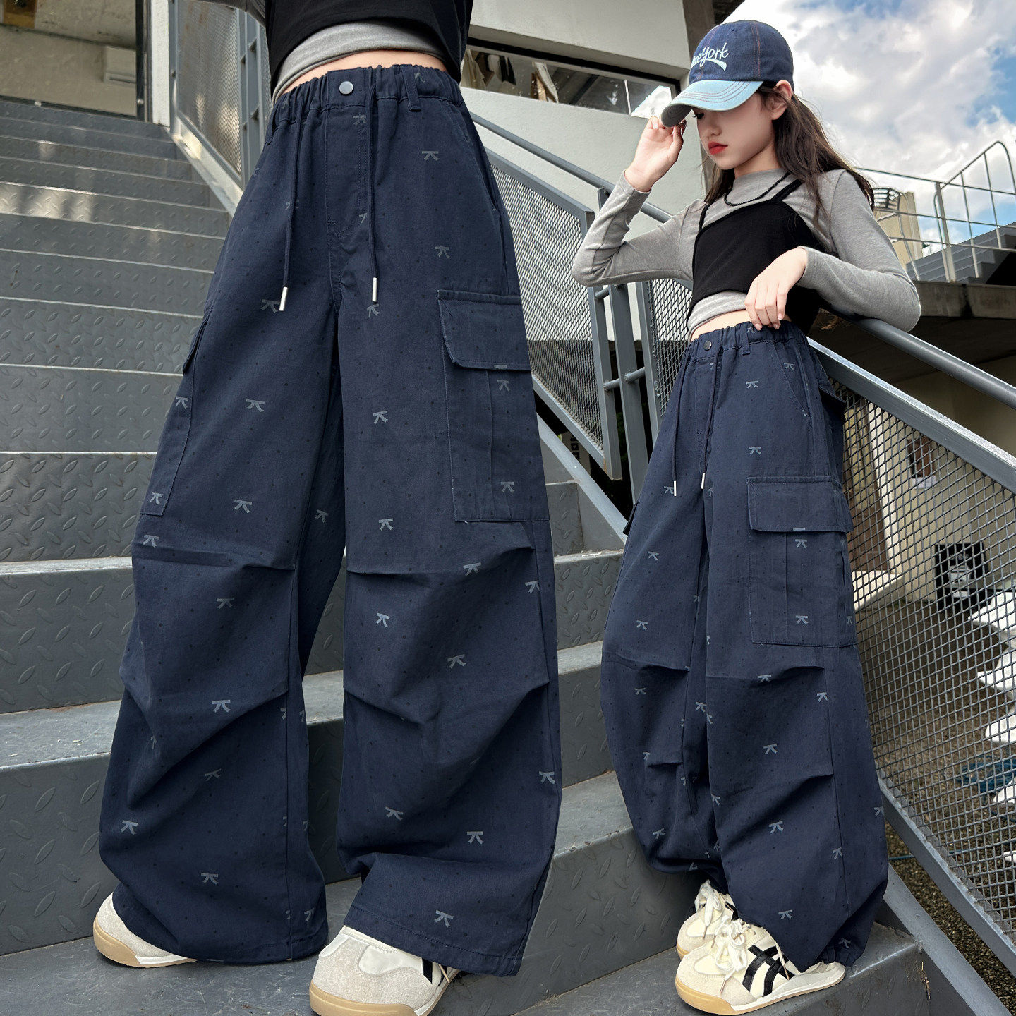 儿童女童宽松工装裤新款休闲裤春季洋气春秋装女孩裤子2026中大童