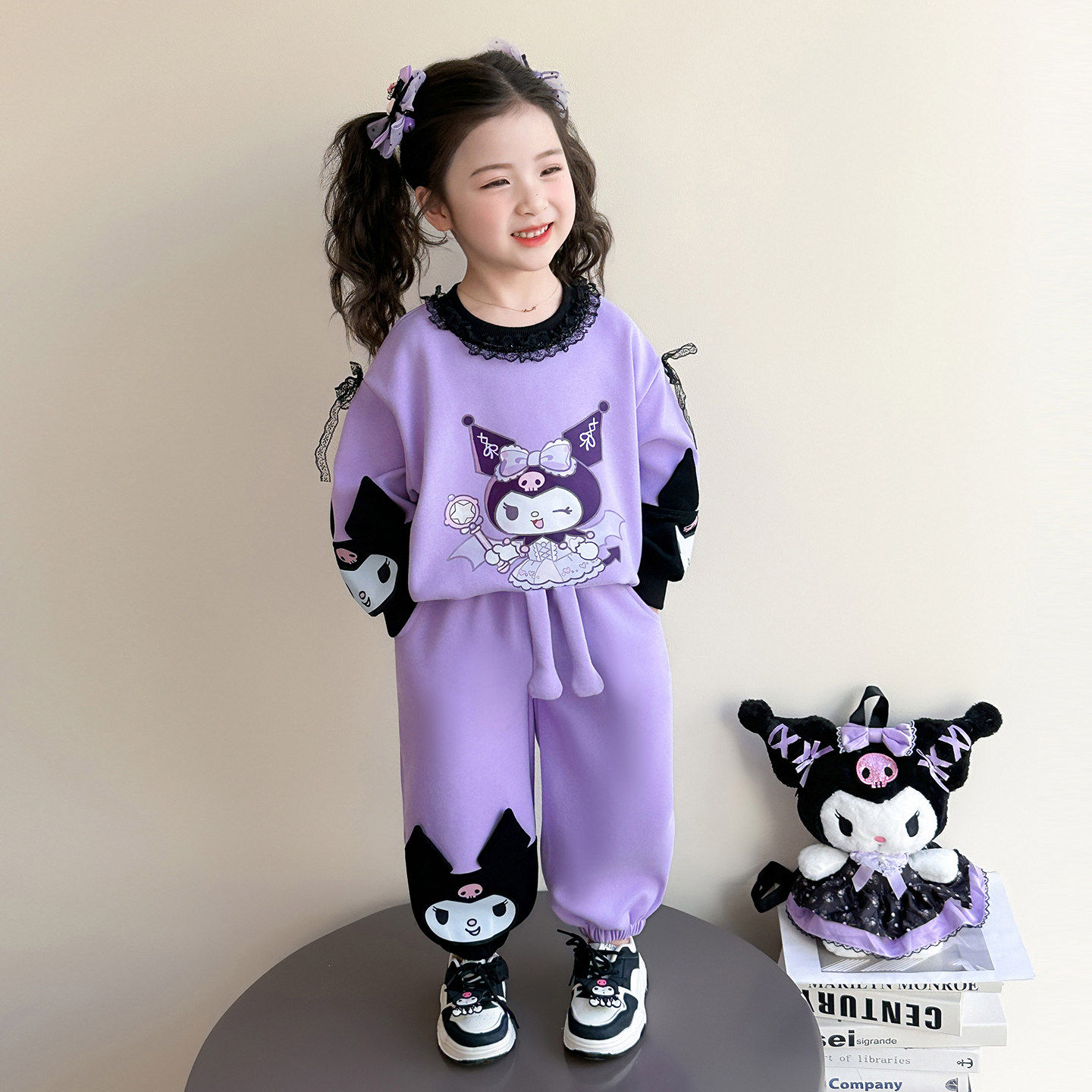 好看女童库洛米2026春装儿童春季春秋女巨新款两件套宝宝套装卫衣