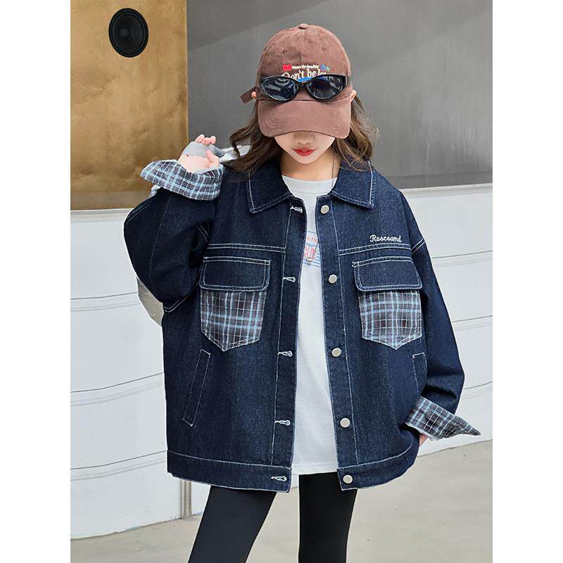 春秋装休闲装大外套女童儿童新款宽松2026上衣夹克衫牛仔小女孩中