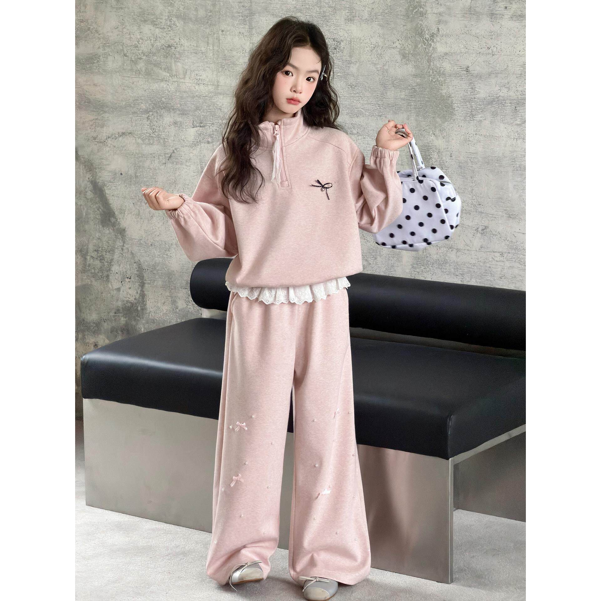 初中生新款两件套2026大童卫衣好看洋气韩系女童春装女超套装春秋