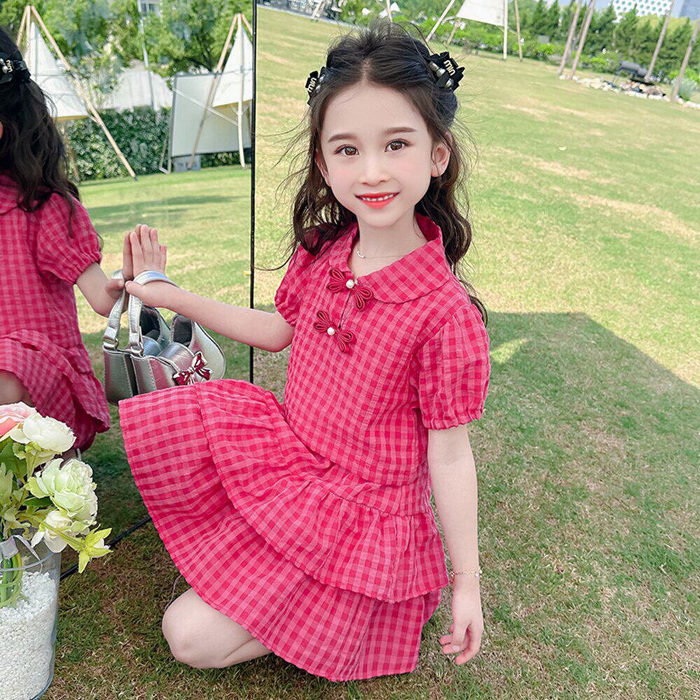 宝宝女时髦洋气套装儿童时尚女童夏季红色2026新款夏装连衣裙裙子