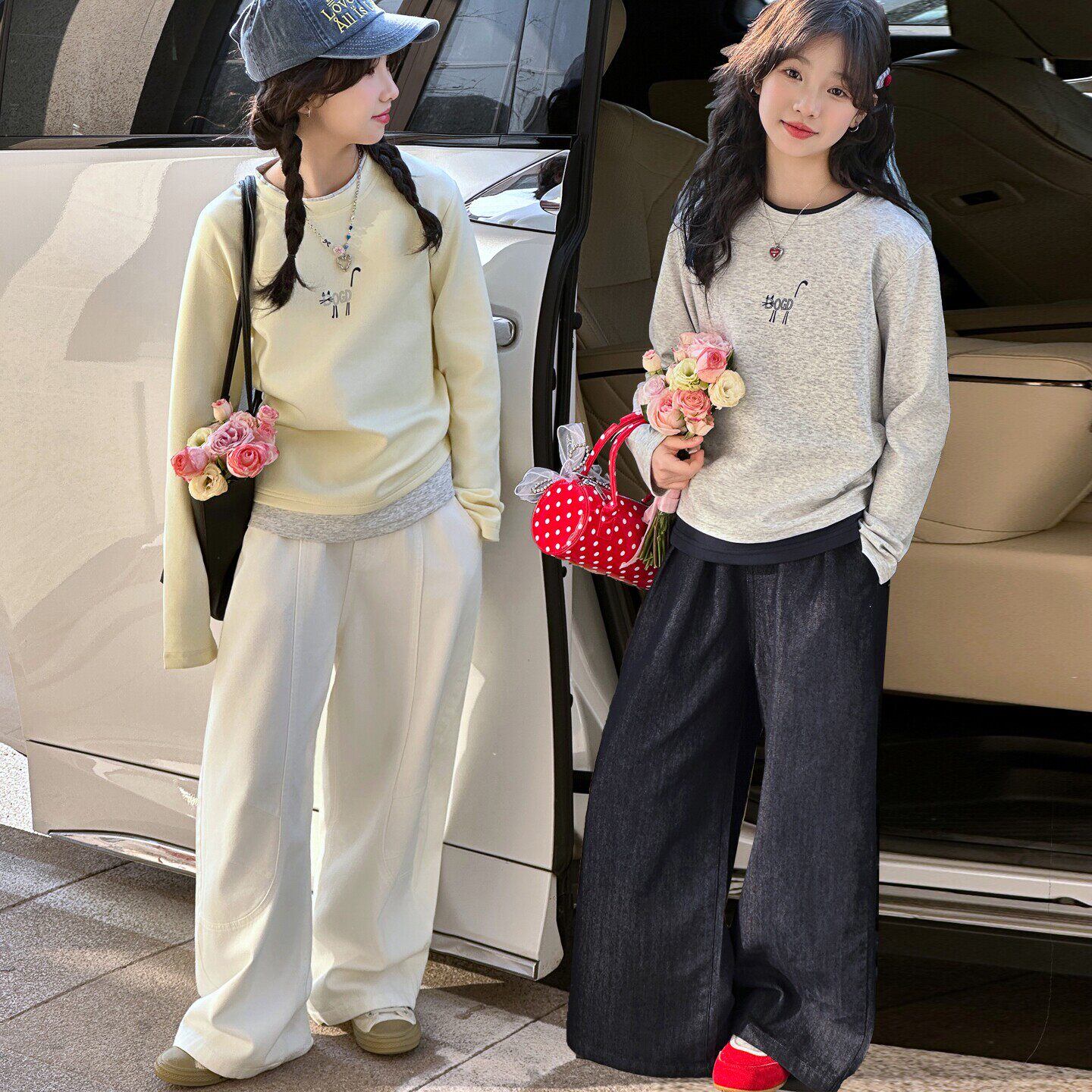 春秋女童假2026休闲儿童女孩两件新款套装中大童两件套潮卫衣洋派