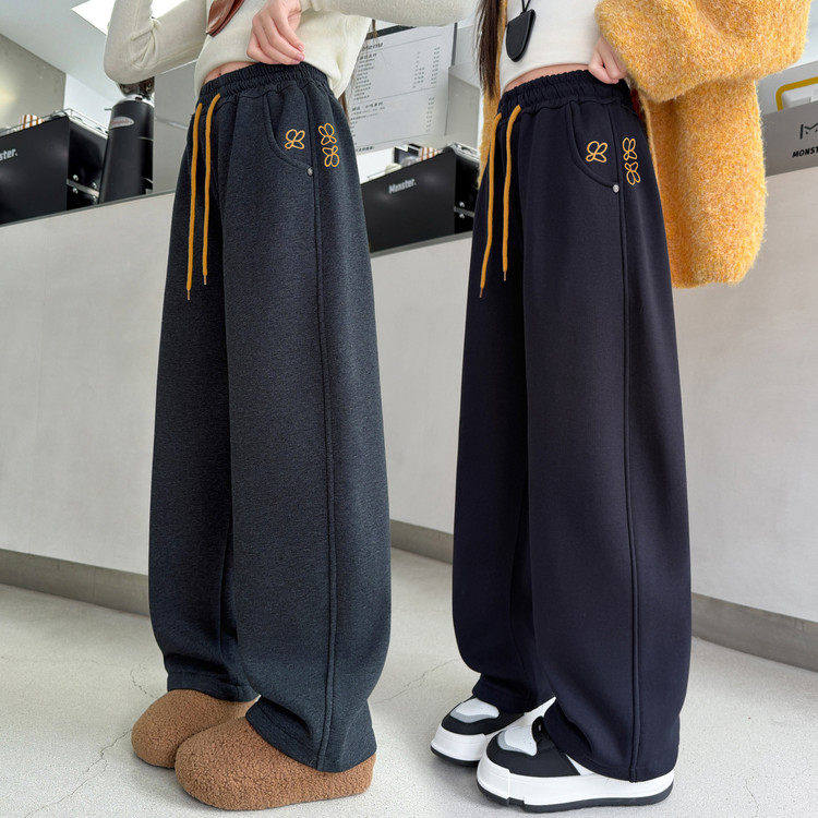 款新款裤子窄女大童春装休闲裤筒裤春秋版女孩2026运动初高中生直