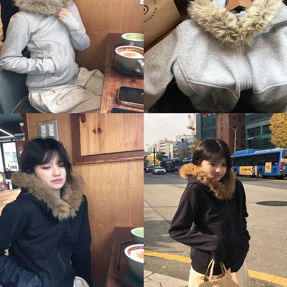 Mere 11.30 11:00 毛领连帽加绒卫衣