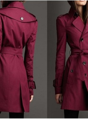 2017 women double-breasted long fashion trench coat