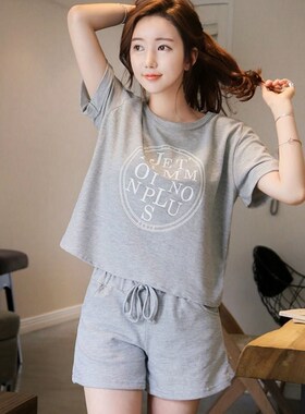 Summer women's pajamas cotton home wear students short sleev