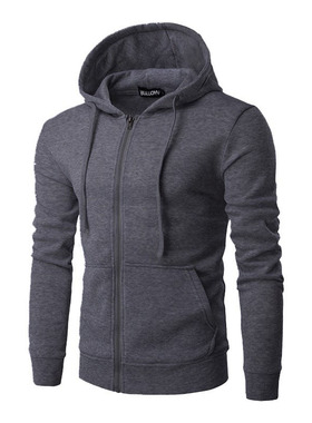 2018 winter male hooded sweater man zipper long-sleeved coat