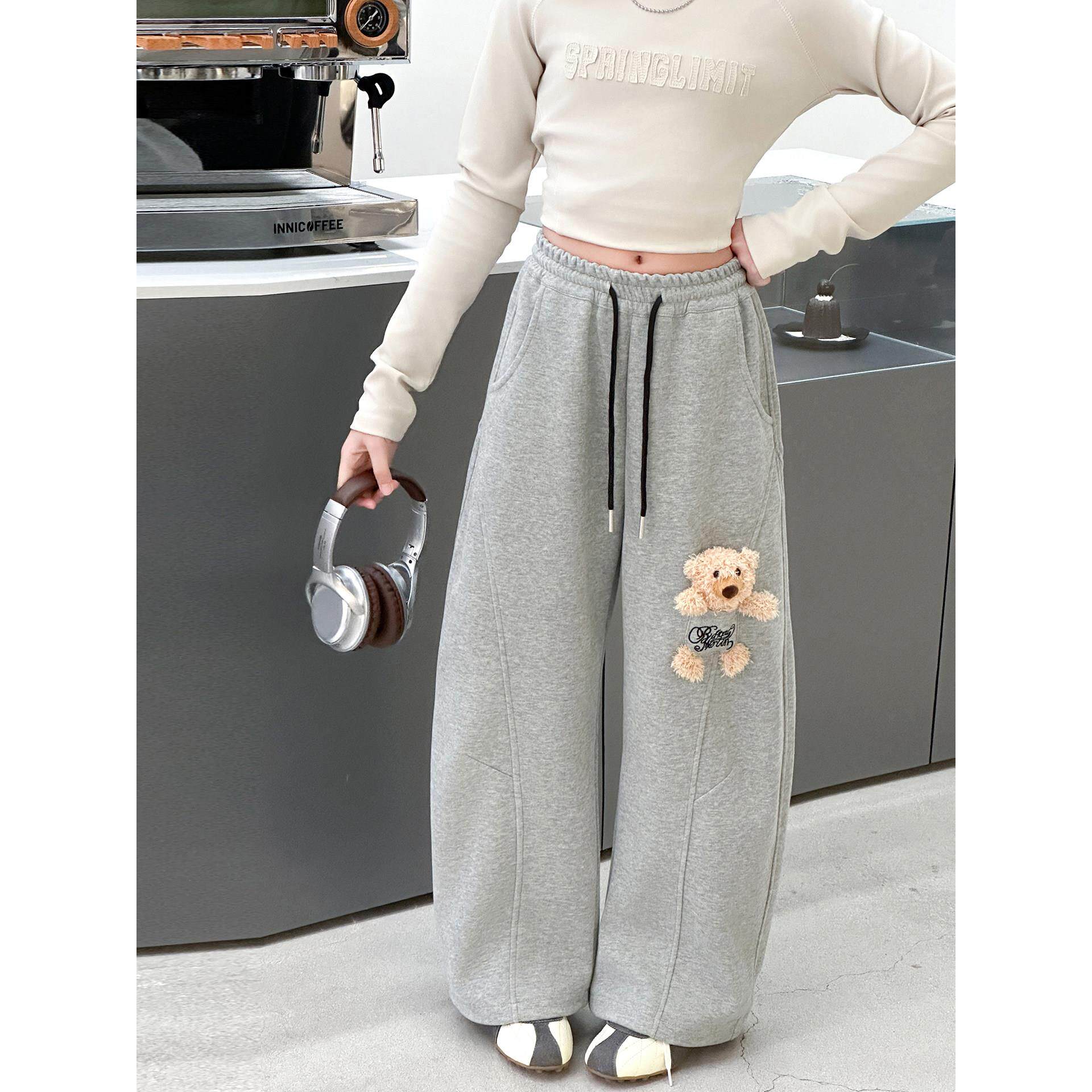 裤子红潮儿童长裤超运动裤外穿针织装网大好看女童装童女洋气春款