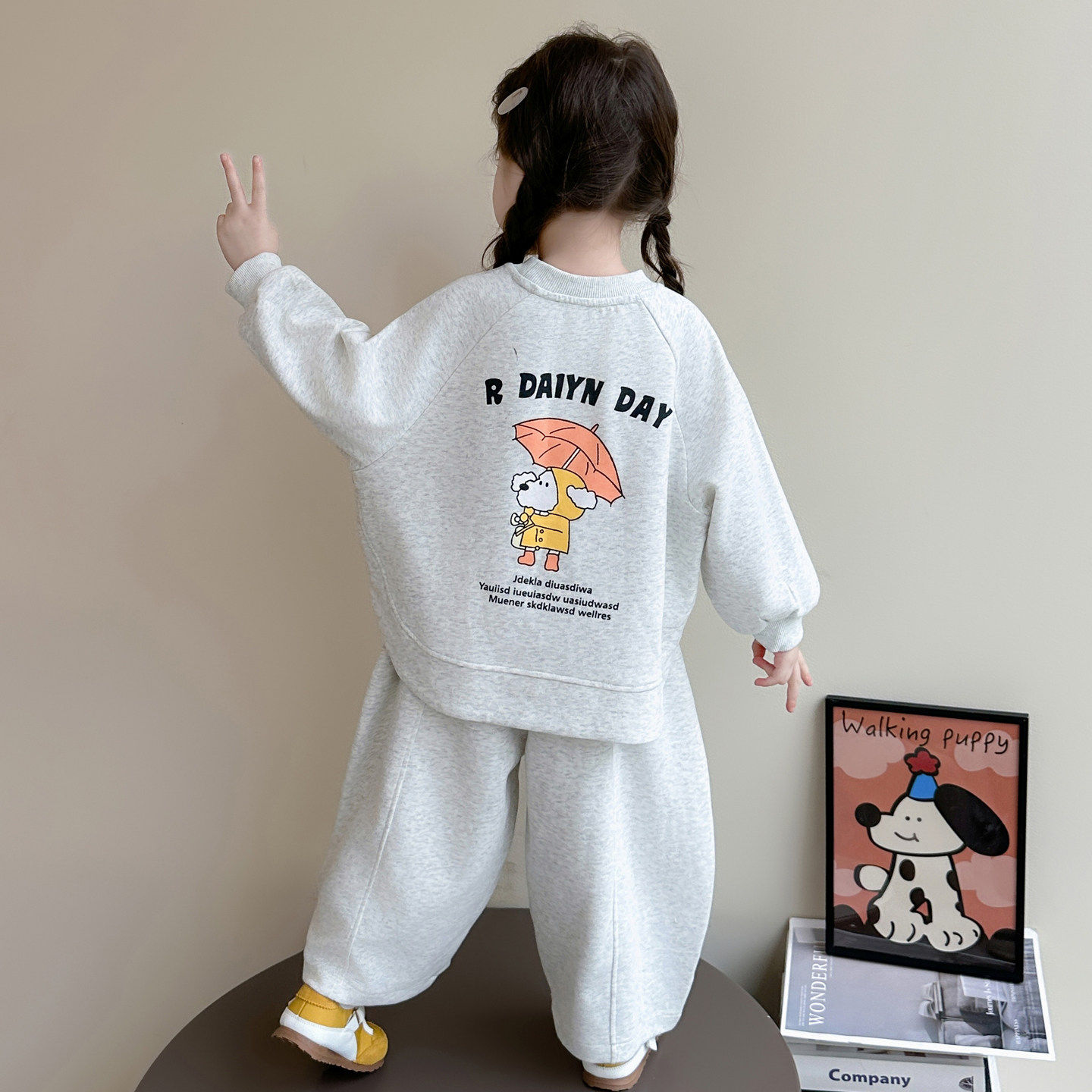 2026春装休闲新款韩版洋气小女孩女童春秋季宝宝儿童运动衣服套装