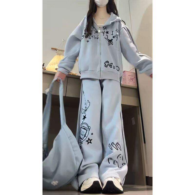 新款韩版女童洋气春秋运动童装2026时髦儿童两件套春装中大童套装