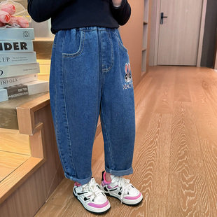 2025新款 儿童洋派时尚 长裤 裤 老爹裤 秋季 女宝宝春秋装 子女童牛仔裤