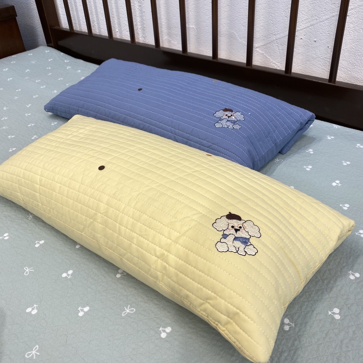 韩系ins刺绣全棉砂洗绗缝夹棉荞麦枕 成人护颈锥枕芯可拆洗,床上用品,花草枕,淘宝优惠券,粉丝福利购,淘宝优惠卷