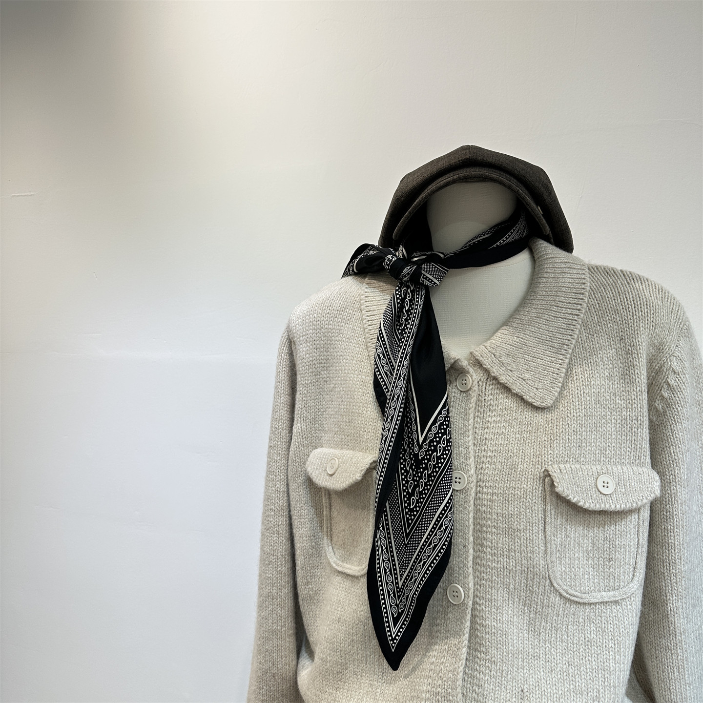 咖色复古口袋毛衣外套女秋冬季加厚宽松松弛老钱风polo领针织开衫,女装/女士精品,毛衣,淘宝优惠券,粉丝福利购,淘宝优惠卷