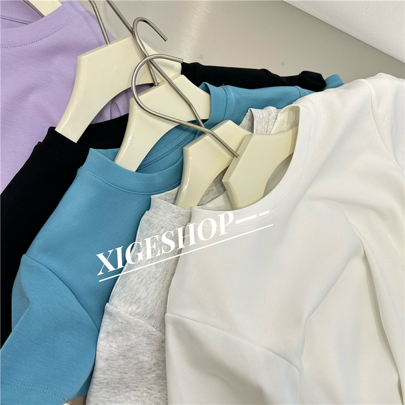 短袖美式常规棉女简约基础