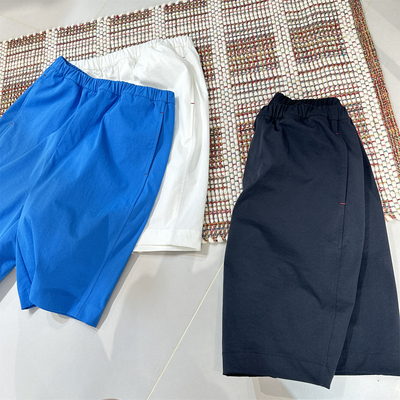 夏日多巴胺/松紧中腰休闲短裤女显腿细宽松百搭挺括感直筒中裤26