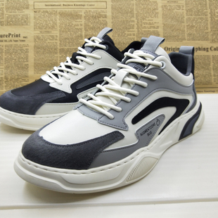 商场撤柜真皮反绒牛皮软底轻便防滑老爹鞋户外透气跑步鞋运动男鞋