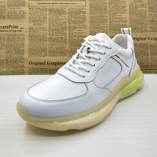 撤柜真皮全皮爆米花鞋底防滑减震休闲老爹鞋运动跑步鞋小白鞋男鞋