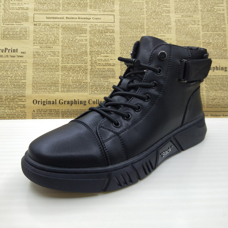 撤柜清仓真皮全皮软底侧拉链防滑高帮休闲马丁靴工装靴帅气男靴子