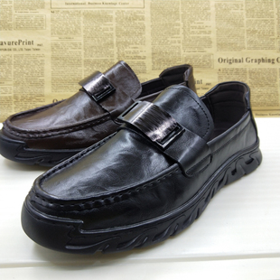 撤柜真皮里外全皮软底一脚蹬休闲豆豆鞋上线商务正装透气防滑男鞋