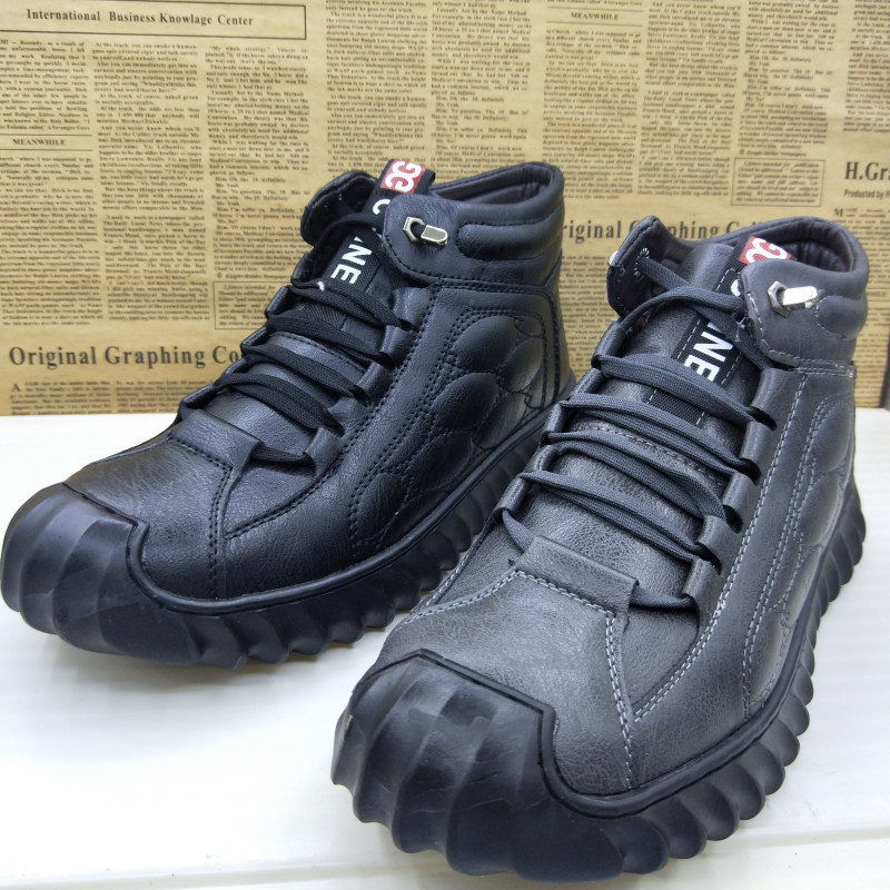 外贸真皮加绒厚绒防滑软底秋冬季马丁靴百搭透气上线耐穿帅气男靴,流行男鞋,高帮鞋,淘宝优惠券,粉丝福利购,淘宝优惠卷