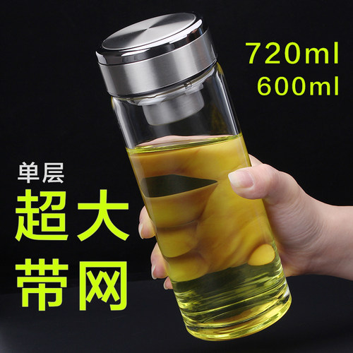 加厚耐热家用车载男士单层玻璃杯